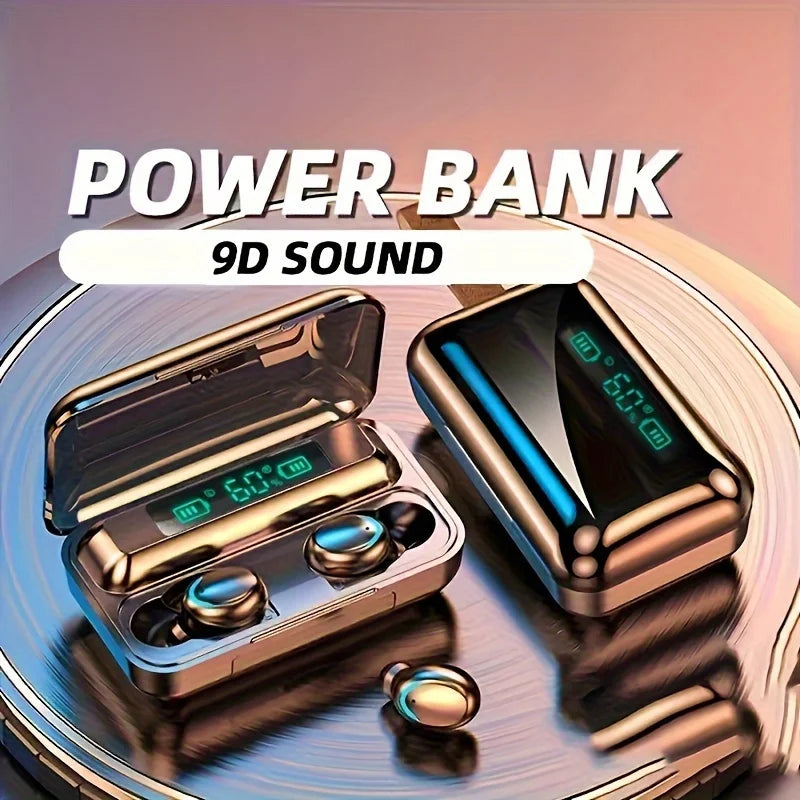 True Wireless High-Fidelity Stereo Sound, Sports Earphones with Microphone, High-Definition Call, LED Display Charging Case