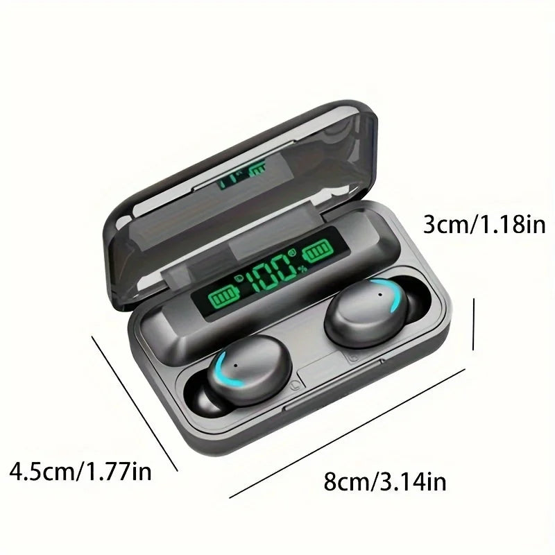 True Wireless High-Fidelity Stereo Sound, Sports Earphones with Microphone, High-Definition Call, LED Display Charging Case