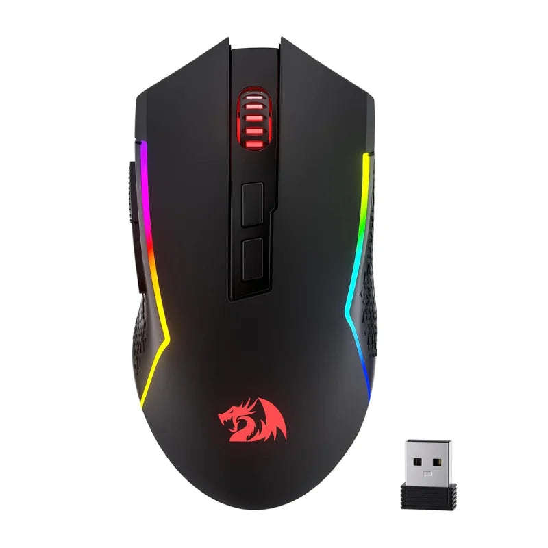 Redragon M693 LIT Wireless Gaming Mouse, 12800 DPI Mice w/ 3-Mode Connection, BT &amp; 2.4G Wireless, 7 Macro Buttons