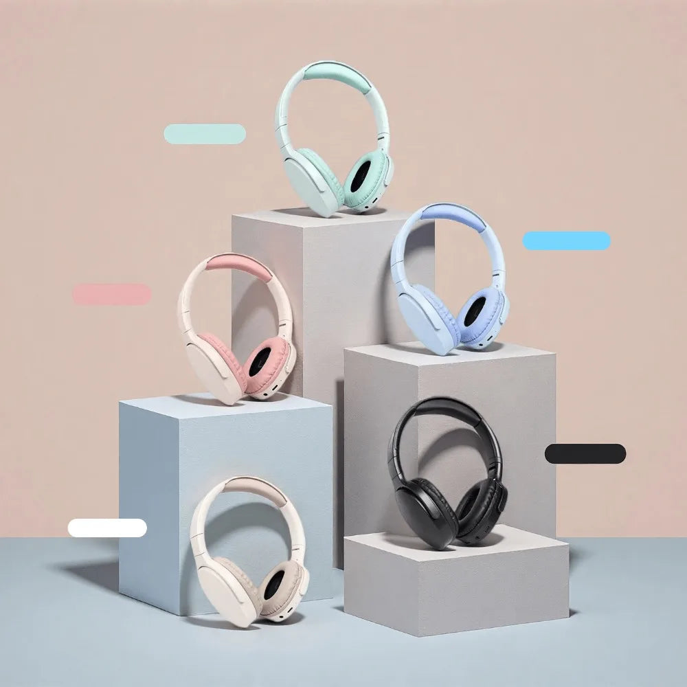 Fashion Bluetooth Wireless Headphones Over Ear Deep Bass Sports Stereo HiFi Long Battery Life Universal For All Devices