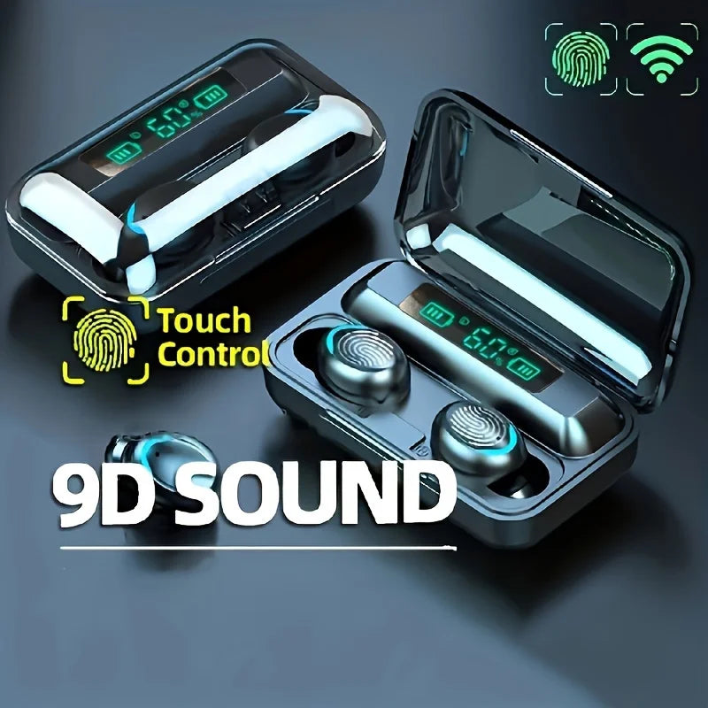 True Wireless High-Fidelity Stereo Sound, Sports Earphones with Microphone, High-Definition Call, LED Display Charging Case