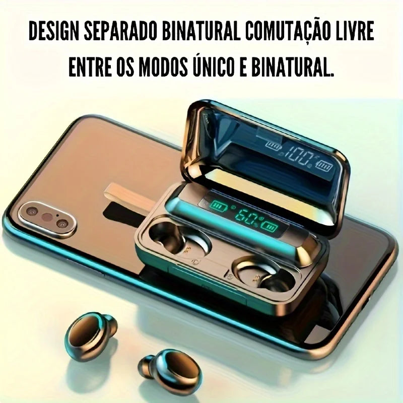 True Wireless High-Fidelity Stereo Sound, Sports Earphones with Microphone, High-Definition Call, LED Display Charging Case