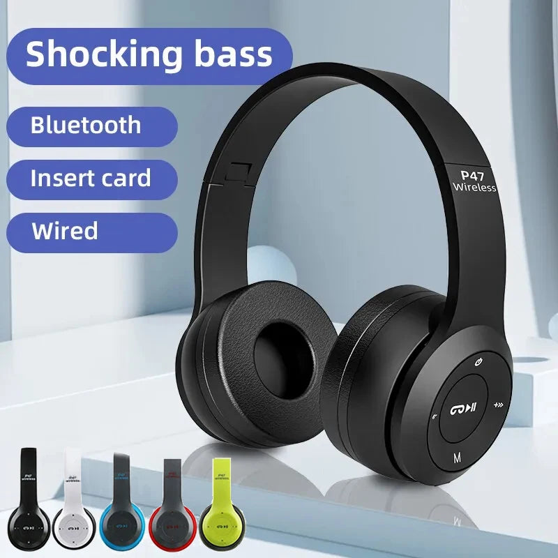 Stereo P47 Wireless Headphones Bluetooth 5.0 Earphones Foldable...